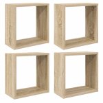 Vidaxl �tag�res cube murales 4 pcs ch�ne sonoma 30x15x30 cm