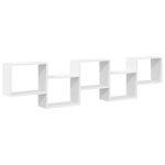 Vidaxl tagre cube murale 5 compartiments blanc bois d'ingnierie