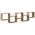 Vidaxl �tag�re cube murale 5 compartiments ch�ne artisanal