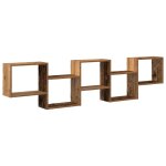 Vidaxl tagre cube murale 5 compartiments vieux bois bois ingnierie