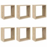 Vidaxl �tag�res cube murales 6 pcs ch�ne sonoma 30x15x30 cm