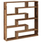 Vidaxl tagre cube murale 7 compartiments vieux bois bois ingnierie