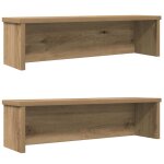 Vidaxl �tag�res de cuisine empilables 2 pcs ch�ne artisanal 50x15x16cm