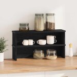Vidaxl tagres de cuisine empilables 2 pcs noir 60x15x16 cm