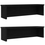 Vidaxl �tag�res de cuisine empilables 2 pcs noir 60x15x16 cm