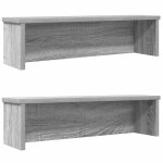 Vidaxl �tag�res de cuisine empilables 2 pcs sonoma gris 50x15x16 cm
