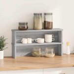 Vidaxl tagres de cuisine empilables 2 pcs sonoma gris 60x15x16 cm
