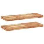 Vidaxl �tag�res flottantes 2 pcs 100x30x4 cm acacia massif � l'huile