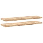 Vidaxl tagres flottantes 2 pcs 160x40x4 cm acacia massif non trait