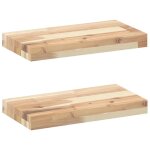 Vidaxl �tag�res flottantes 2 pcs 40x20x4 cm acacia massif non trait�