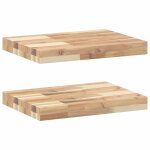 Vidaxl tagres flottantes 2 pcs 60x30x4 cm acacia massif non trait