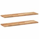 Vidaxl �tag�res flottantes 2 pcs 80x20x2 cm acacia massif � l'huile