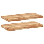 Vidaxl tagres flottantes 2 pcs 80x40x4 cm acacia massif  l'huile