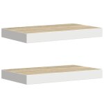 Vidaxl �tag�res flottantes 2 pcs ch�ne et blanc 50x23, 5x3, 8 cm mdf