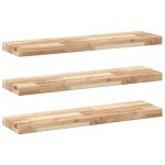Vidaxl tagres flottantes 3 pcs 100x20x4 cm acacia massif non trait