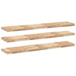 Vidaxl tagres flottantes 3 pcs 140x30x4 cm acacia massif non trait