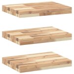 Vidaxl tagres flottantes 3 pcs 40x30x4 cm acacia massif non trait