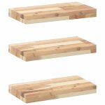 Vidaxl tagres flottantes 3 pcs 60x20x4 cm acacia massif non trait