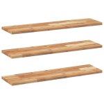 Vidaxl �tag�res flottantes 3 pcs 80x20x2 cm acacia massif � l'huile