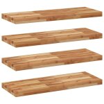 Vidaxl tagres flottantes 4 pcs 100x30x4 cm acacia massif  l'huile