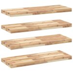 Vidaxl tagres flottantes 4 pcs 100x30x4 cm acacia massif non trait