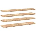 Vidaxl tagres flottantes 4 pcs 120x30x4 cm acacia massif non trait