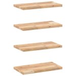 Vidaxl tagres flottantes 4 pcs 60x20x2 cm acacia massif non trait