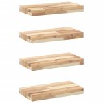 Vidaxl �tag�res flottantes 4 pcs 60x20x4 cm acacia massif non trait�