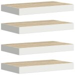 Vidaxl �tag�res flottantes 4 pcs ch�ne et blanc 50x23x3, 8 cm mdf