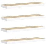 Vidaxl �tag�res flottantes 4 pcs ch�ne et blanc 80x23, 5x3, 8 cm mdf
