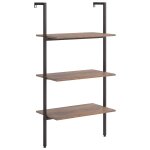 Vidaxl �tag�re inclin�e � 3 niveaux marron fonc� et noir 64x35x120, 5cm