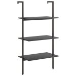Vidaxl �tag�re inclin�e � 3 niveaux noir 64x35x120, 5 cm