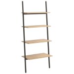 Vidaxl �tag�re inclin�e � 4 niveaux marron clair et noir 64x34x150, 5cm