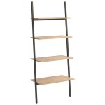 Vidaxl �tag�re inclin�e � 4 niveaux marron clair et noir 64x34x150, 5cm