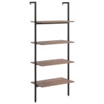 Vidaxl �tag�re inclin�e � 4 niveaux marron fonc� et noir 64x35x152, 5cm