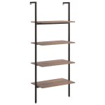 Vidaxl �tag�re inclin�e � 4 niveaux marron fonc� et noir 64x35x152, 5cm