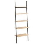 Vidaxl �tag�re inclin�e � 5 niveaux marron clair et noir 64x34x185, 5cm