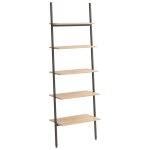 Vidaxl tagre incline  5 niveaux marron clair et noir 64x34x185, 5cm