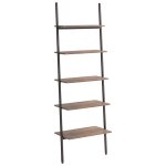 Vidaxl �tag�re inclin�e � 5 niveaux marron fonc� et noir 64x34x185, 5cm