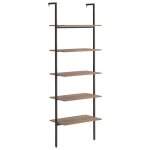 Vidaxl �tag�re inclin�e � 5 niveaux marron fonc� et noir 64x35x185 cm