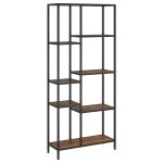 Vidaxl �tag�re � livres 80x30x180 cm acier et bois d'ing�nierie