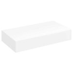 Vidaxl tagre murale avec 1 tiroir mdf blanc rangement de livres / dvd