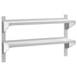 Vidaxl �tag�re murale 2 niveaux 100x23, 5x60cm argent� acier inoxydable