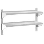 Vidaxl Étagère murale à 2 niveaux 100x30x60cm argenté acier inoxydable Vidaxl Étagère murale à 2 niveaux 100x30x60cm argenté acier inoxydable