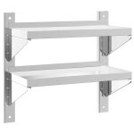 Vidaxl tagre murale 2 niveaux 50x23, 5x48 cm argent acier inoxydable