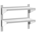 Vidaxl �tag�re murale � 2 niveaux 75x30x60 cm argent� acier inoxydable