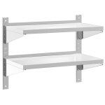 Vidaxl �tag�re murale � 2 niveaux 75x40x60 cm argent� acier inoxydable