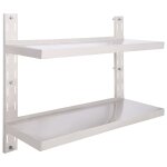 Vidaxl �tag�re murale � 2 niveaux acier inoxydable 100x30 cm