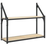 Vidaxl �tag�re murale � 2 niveaux ch�ne sonoma 60 x 21 x 51 cm bois d'ing�nierie