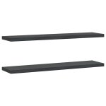 Vidaxl �tag�res murales 2 pcs 100x23, 5 cm noir acier inoxydable